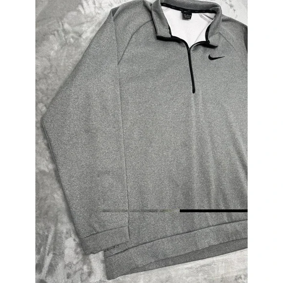 Nike Dri-Fit 1/4 Pullover Sweatshirt Mens XXLT 2XL Tall Gray Thermal Jacket - Picture 2 of 9